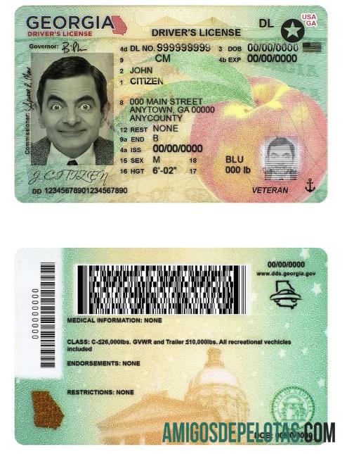 EUA Georgia DL (presente em 2019) modelo